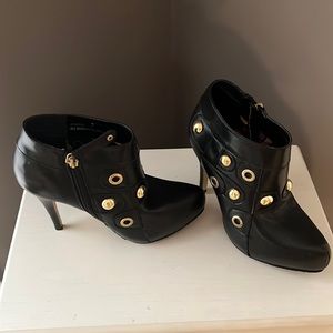 Black studded booties-worn once